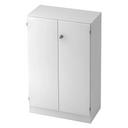 Armoire de bureau blanche SIGNA K 6550 SG avec deux portes et une serrure de hjh OFFICE PRO