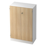 Armoire SIGNA K 6550 SG en blanc et chêne avec deux portes et une serrure de hjh OFFICE PRO