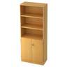 Étagère SIGNA K 6770 SG aspect hêtre avec trois étagères ouvertes et un placard fermé de hjh OFFICE PRO