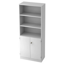 Étagère blanche SIGNA K 6770 SG avec trois niches ouvertes et un placard fermé en bas de hjh OFFICE PRO
