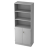 Armoire de bureau grise SIGNA K 6770 SG avec étagères ouvertes et un meuble bas fermé de hjh OFFICE PRO