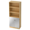 Étagère SIGNA K 6770 SG aspect érable avec trois niches ouvertes et élément de placard argenté de hjh OFFICE PRO