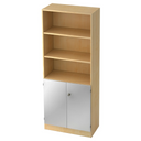 Étagère SIGNA K 6770 SG aspect érable avec trois niches ouvertes et élément de placard argenté de hjh OFFICE PRO