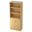 Étagère SIGNA K 6770 SG aspect érable avec deux niches ouvertes et une partie armoire fermée de hjh OFFICE PRO