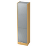 Armoire de bureau SIGNA R 50 en hêtre et argent avec façades rainurées et poignée chromée de hjh OFFICE PRO