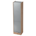 Armoire SIGNA R 50 aspect noyer avec portes à lamelles argentées et poignée chromée de hjh OFFICE PRO