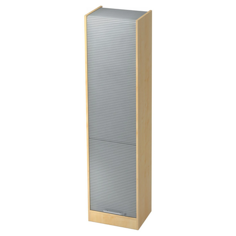 Armoire à dossiers SIGNA R 50 aspect érable avec portes à lamelles en plastique argenté de hjh OFFICE PRO