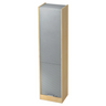 Armoire SIGNA R 50 en érable et argent avec portes à persiennes grises et poignée chromée de hjh OFFICE PRO