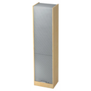 Armoire SIGNA R 50 en érable et argent avec portes à persiennes grises et poignée chromée de hjh OFFICE PRO