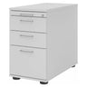 Caisson stationnaire SIGNA SC40 gris en métal avec trois tiroirs et poignées en arc de hjh OFFICE PRO