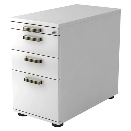 Caisson stationnaire SIGNA SC40 blanc en plastique avec trois poignées rayées de hjh OFFICE PRO