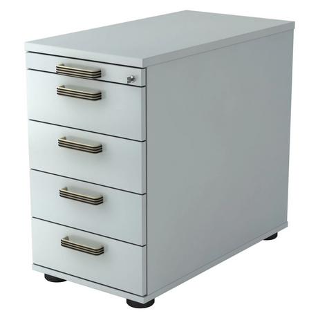 Caisson stationnaire SIGNA SC50 gris en plastique avec cinq poignées rayées de hjh OFFICE PRO