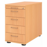 Caisson stationnaire SIGNA SC50 aspect hêtre avec quatre tiroirs et poignées incurvées de hjh OFFICE PRO