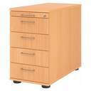 Caisson stationnaire SIGNA SC50 aspect hêtre avec quatre tiroirs et poignées incurvées de hjh OFFICE PRO