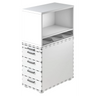 Caisson stationnaire SIGNA SCA1 blanc avec cinq tiroirs et un casier ouvert de hjh OFFICE PRO
