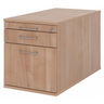 Caisson bureau sur roulettes SIGNA TC20 aspect noyer avec trois tiroirs et poignées tubulaires en métal de hjh OFFICE PRO