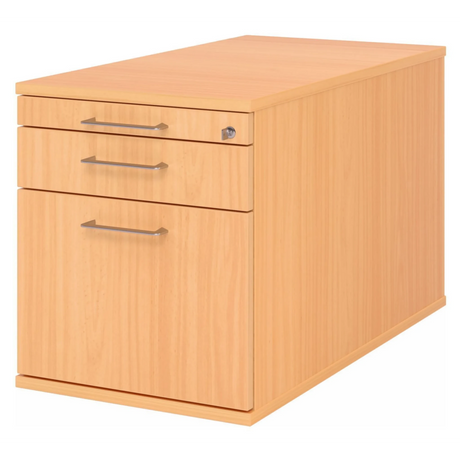 Caisson bureau sur roulettes SIGNA TC20 effet hêtre avec poignées en métal de hjh OFFICE PRO