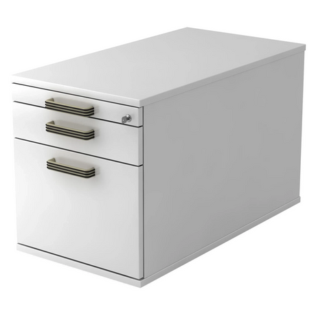 Caisson bureau sur roulettes SIGNA TC20 blanc en plastique avec trois poignées rayées de hjh OFFICE PRO