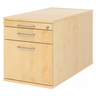 Caisson bureau sur roulettes SIGNA TC20 aspect érable avec trois tiroirs et poignées en métal argenté de hjh OFFICE PRO