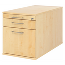 Caisson bureau sur roulettes SIGNA TC20 aspect érable avec trois tiroirs et poignées en métal argenté de hjh OFFICE PRO