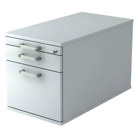 Caisson bureau sur roulettes SIGNA TC20 gris en métal avec trois tiroirs et poignées chromées de hjh OFFICE PRO
