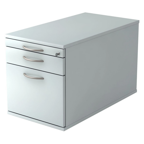 Caisson bureau sur roulettes SIGNA TC20 en métal gris avec trois poignées incurvées et serrure de hjh OFFICE PRO