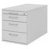 Caisson bureau sur roulettes SIGNA TC30 gris en métal avec quatre tiroirs et poignées en arc de hjh OFFICE PRO