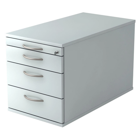 Caisson bureau sur roulettes SIGNA TC30 gris en métal avec quatre tiroirs et poignées en arc de hjh OFFICE PRO