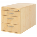 Caisson bureau sur roulettes SIGNA TC30 aspect érable avec quatre tiroirs et poignées incurvées argentées de hjh OFFICE PRO