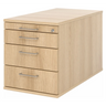 Caisson bureau sur roulettes SIGNA TC30 aspect chêne avec quatre tiroirs et poignées incurvées argentées de hjh OFFICE PRO