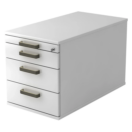Caisson bureau sur roulettes SIGNA TC30 blanc en plastique avec quatre poignées rayées de hjh OFFICE PRO