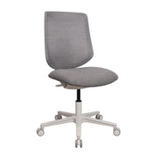 Siège de bureau à domicile Sitflex Lady avec revêtement en tissu gris et pied en étoile blanc à roulettes de hjh OFFICE