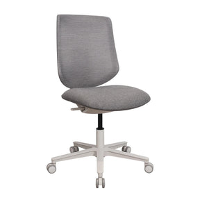Siège de bureau à domicile Sitflex Lady avec revêtement en tissu gris et pied en étoile blanc à roulettes de hjh OFFICE