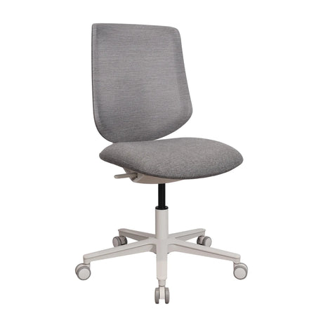 Siège de bureau à domicile Sitflex Lady avec revêtement en tissu gris et pied en étoile blanc à roulettes de hjh OFFICE