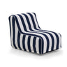 Canapé Gonflable Sitzolo Air avec housse à rayures bleues et blanches et dossier bas de hjh LIVING
