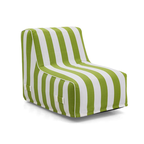 Canapé Gonflable Sitzolo Air avec housse à rayures vert et blanc de hjh LIVING