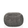 Pouf Sitzolo R gris avec structure en tissu côtelé de hjh LIVING