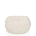 Pouf beige Sitzolo R avec structure de surface côtelée de hjh LIVING