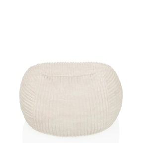 Pouf beige Sitzolo R avec structure de surface côtelée de hjh LIVING