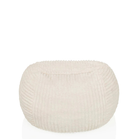 Pouf beige Sitzolo R avec structure de surface côtelée de hjh LIVING