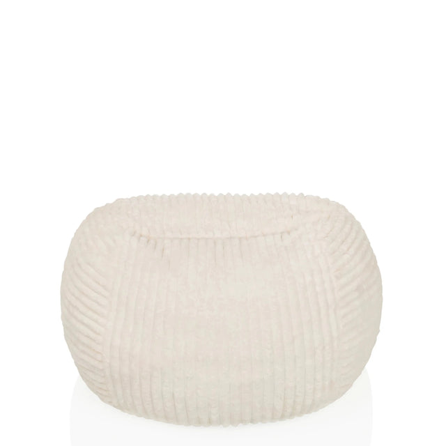 Pouf beige Sitzolo R avec structure de surface côtelée de hjh LIVING