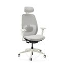 Siège de bureau de qualité professionnelle Skandis Pro en gris avec cadre blanc et appuie-tête de hjh OFFICE