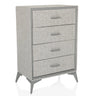 Commode grise SKUFFY avec quatre tiroirs et pieds inclinés de hjh LIVING
