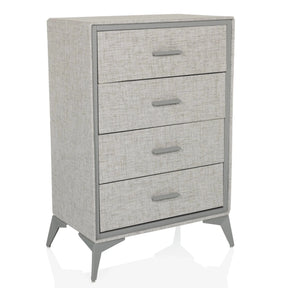Commode grise SKUFFY avec quatre tiroirs et pieds inclinés de hjh LIVING