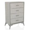 Commode grise SKUFFY avec quatre tiroirs et pieds inclinés de hjh LIVING
