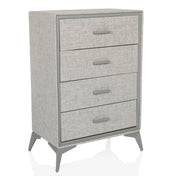 Commode grise SKUFFY avec quatre tiroirs et pieds inclinés de hjh LIVING