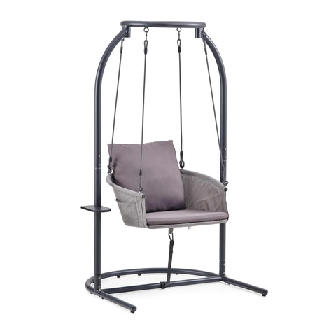Fauteuil suspendu Skylo gris foncé avec support et coussin de hjh LIVING