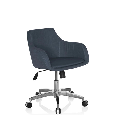 Siège de bureau à domicile SOLAO 100 avec revêtement en tissu gris foncé et piètement argenté de hjh OFFICE