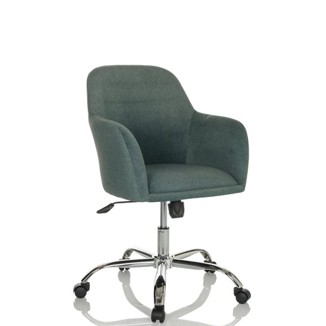 Siège de bureau à domicile SOLAO 300 avec revêtement en tissu vert et piètement brillant de hjh OFFICE
