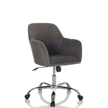 Siège de bureau à domicile SOLAO 300 avec revêtement en tissu gris foncé et pied brillant de hjh OFFICE